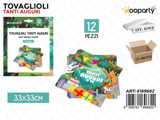 TOVAGLIOLI AUGURI A TE 12PCS 33*33CM