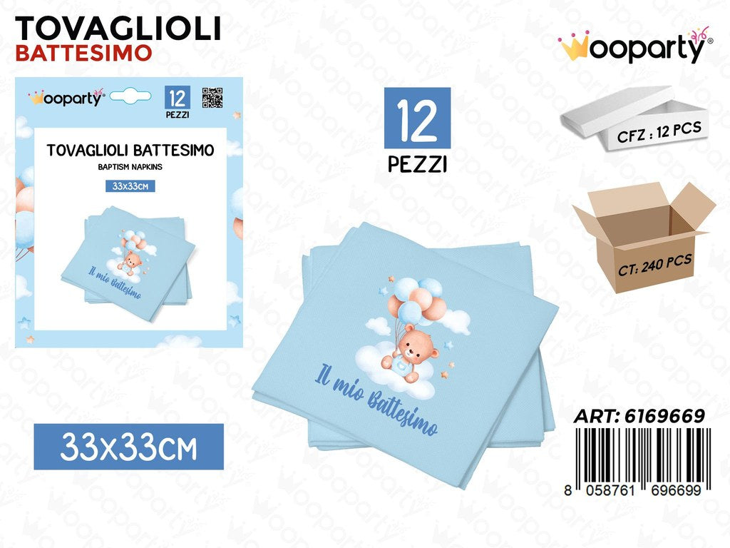 TOVAGLIOLI BATTESIMO BOY 12PCS 33*33CM