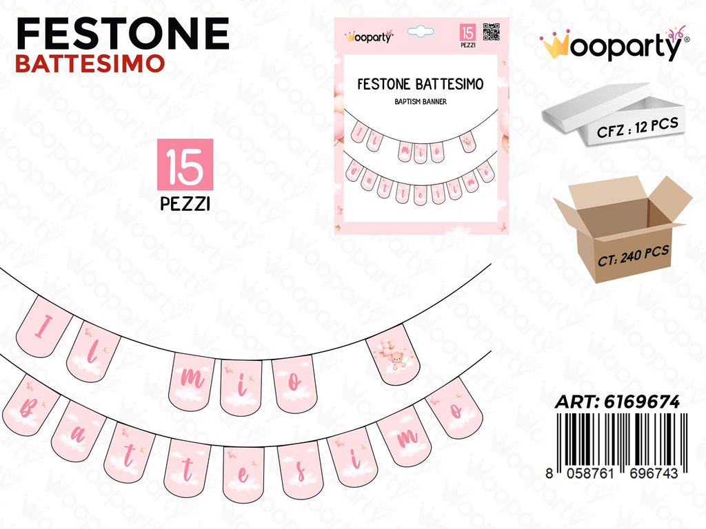 FESTONE BATTESIMO GIRL 15PCS