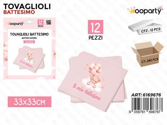 TOVAGLIOLI BATTESIMO GIRL 12PCS 33*33CM
