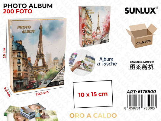 Sunlux Album Foto 10*15CM 200FOTO Oro a Caldo 20.5*5.5*26CM