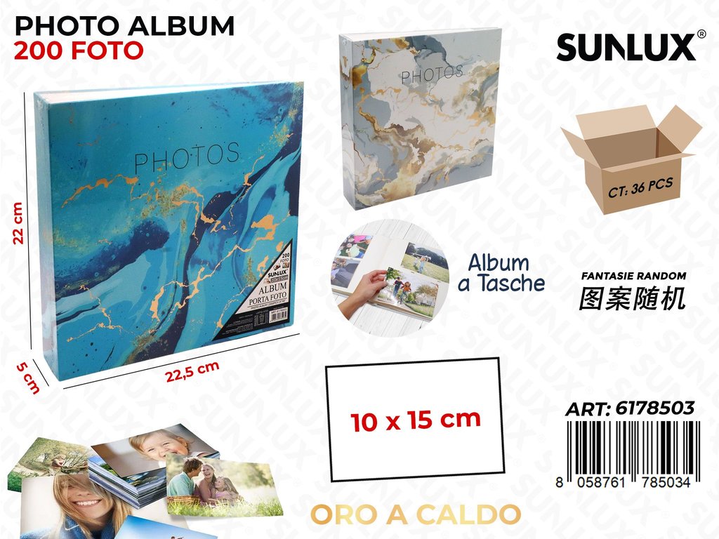 Sunlux Album Foto 10*15CM 200FOTO Ass. 22.5*5*22CM