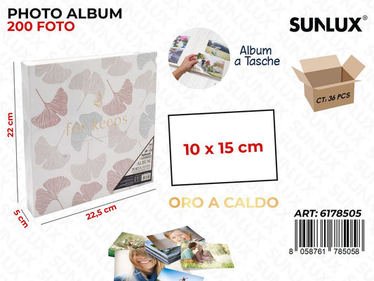 Sunlux Album Foto 10*15CM 200FOTO Col. Caldo 22.5*5*22CM