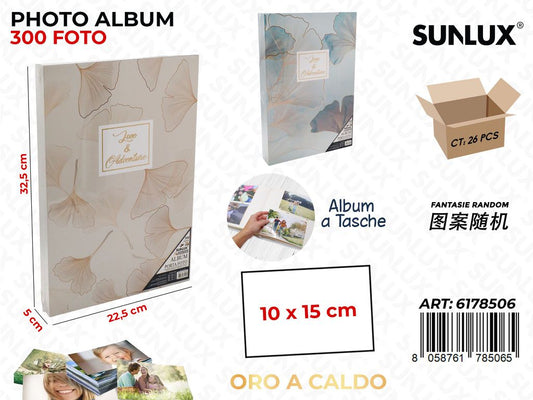 Sunlux Album Foto 10*15CM 300FOTO Col. Caldo 22.5*5*32.5CM