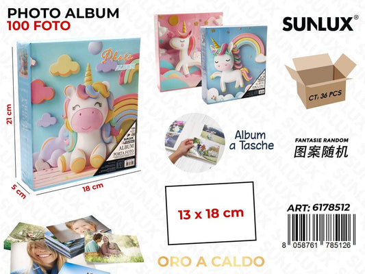 Sunlux Album Foto Baby 13*18CM 100FOTO Col. Caldo 18*5*21CM
