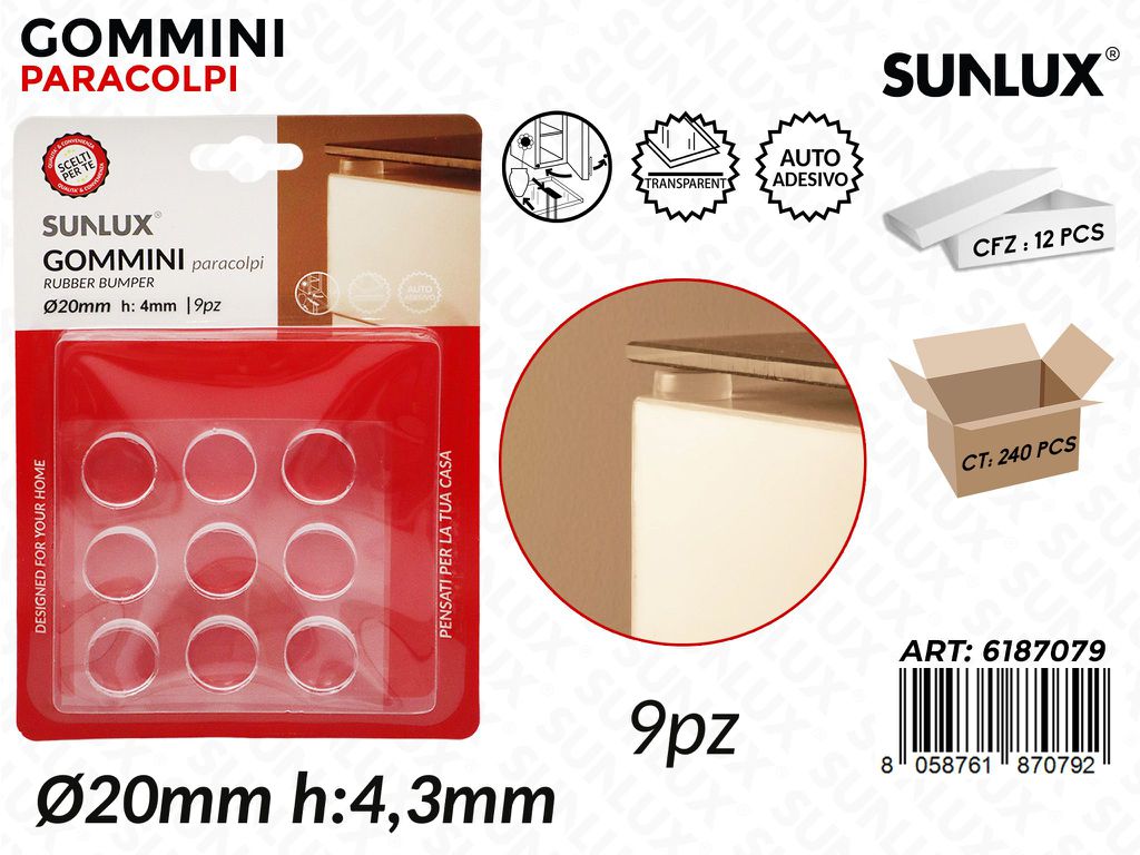 Sunlux Gommini Paracolpi 9PCS 20*4.3MM