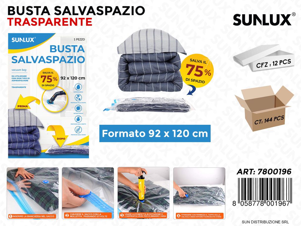 Busta Salva Spazio Trasp. 92*120CM