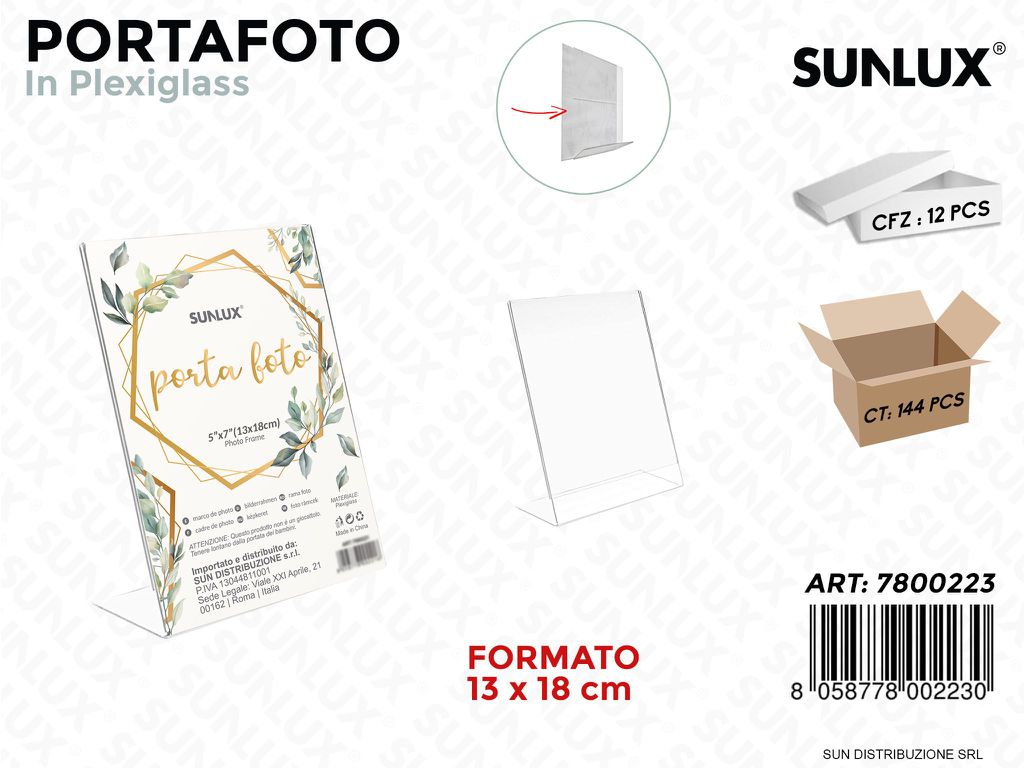 Portafoto in Plexiglass F.to 13*18CM