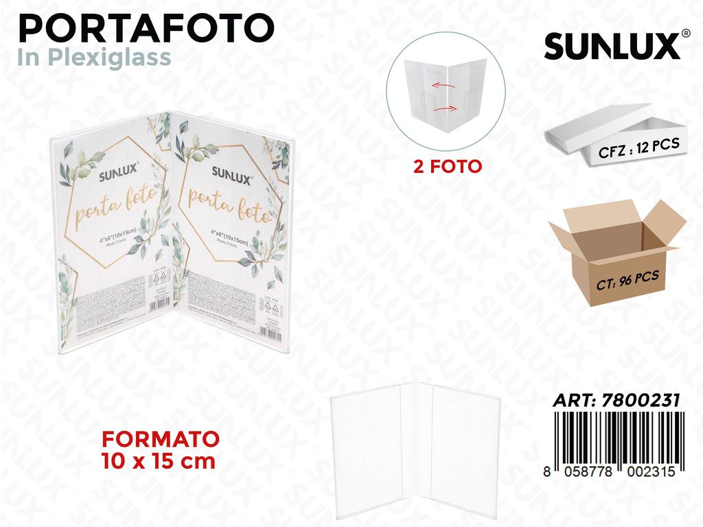 Portafoto Doppia in Plexiglass F.to 10*15CM