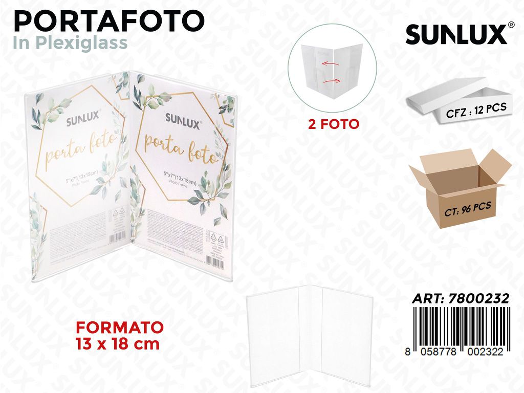 Portafoto Doppia in Plexiglass F.to 13*18CM