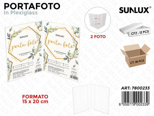 Portafoto Doppia in Plexiglass F.to 15*20CM