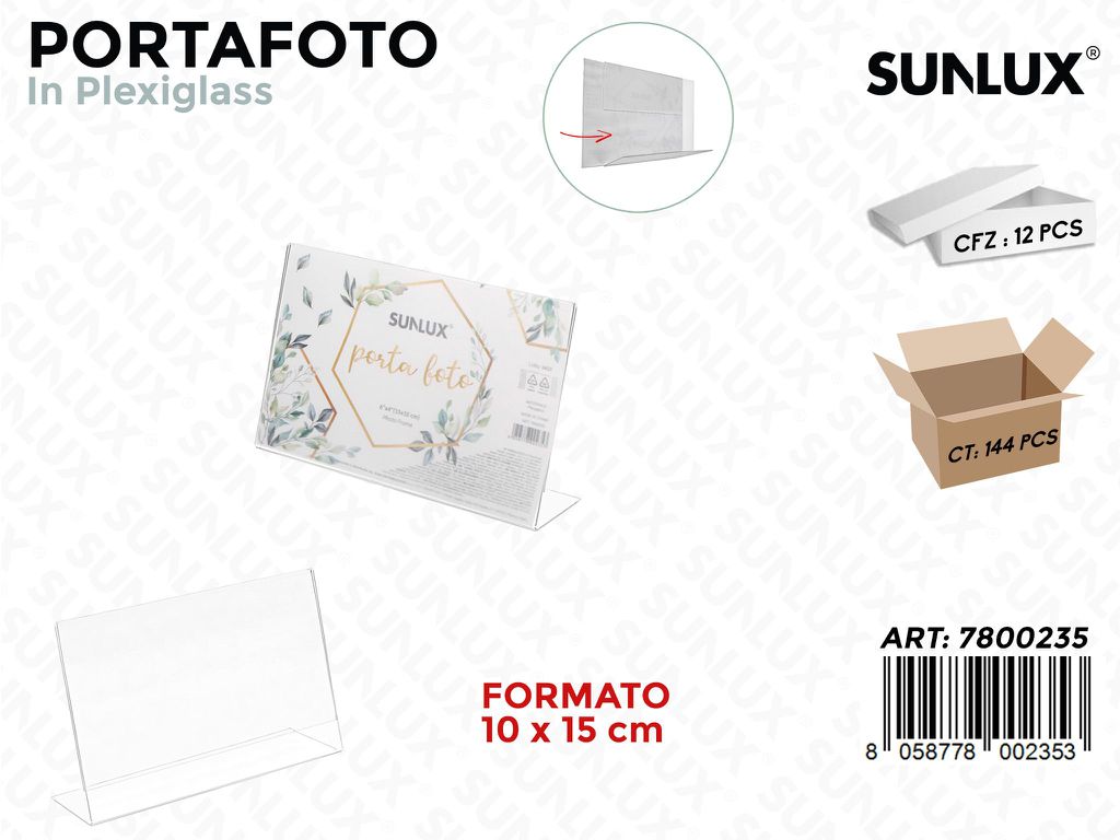 Portafoto in Plexiglass F.to 10*15CM