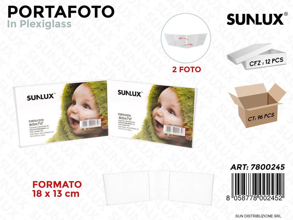 Portafoto Doppia in Plexiglass F.to 18*13CM