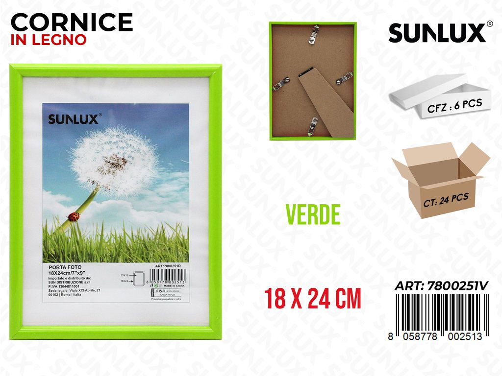 Cornice Portafoto Verde 18*24CM