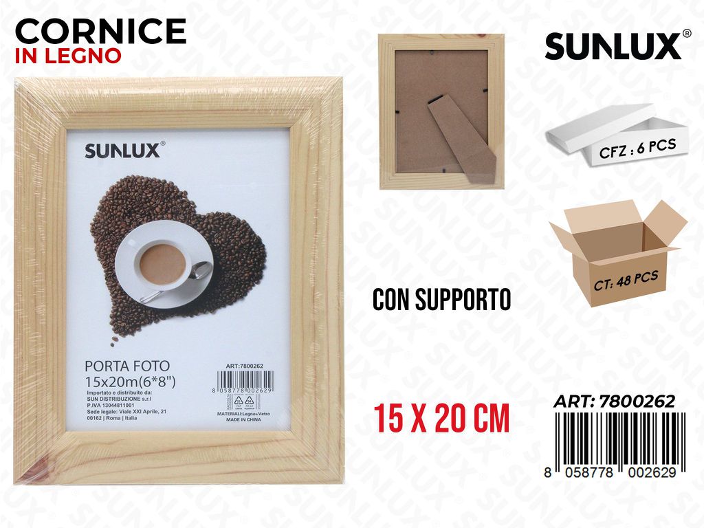 Cornice in Legno c/Supporto 15*20CM
