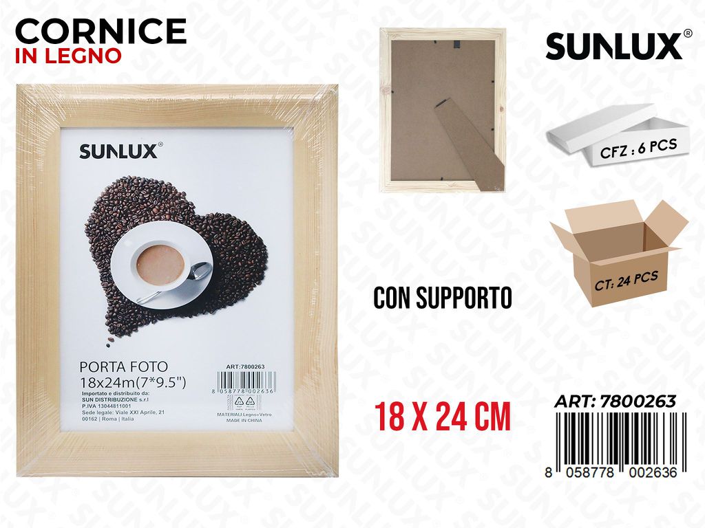 Cornice in Legno c/Supporto 18*24CM