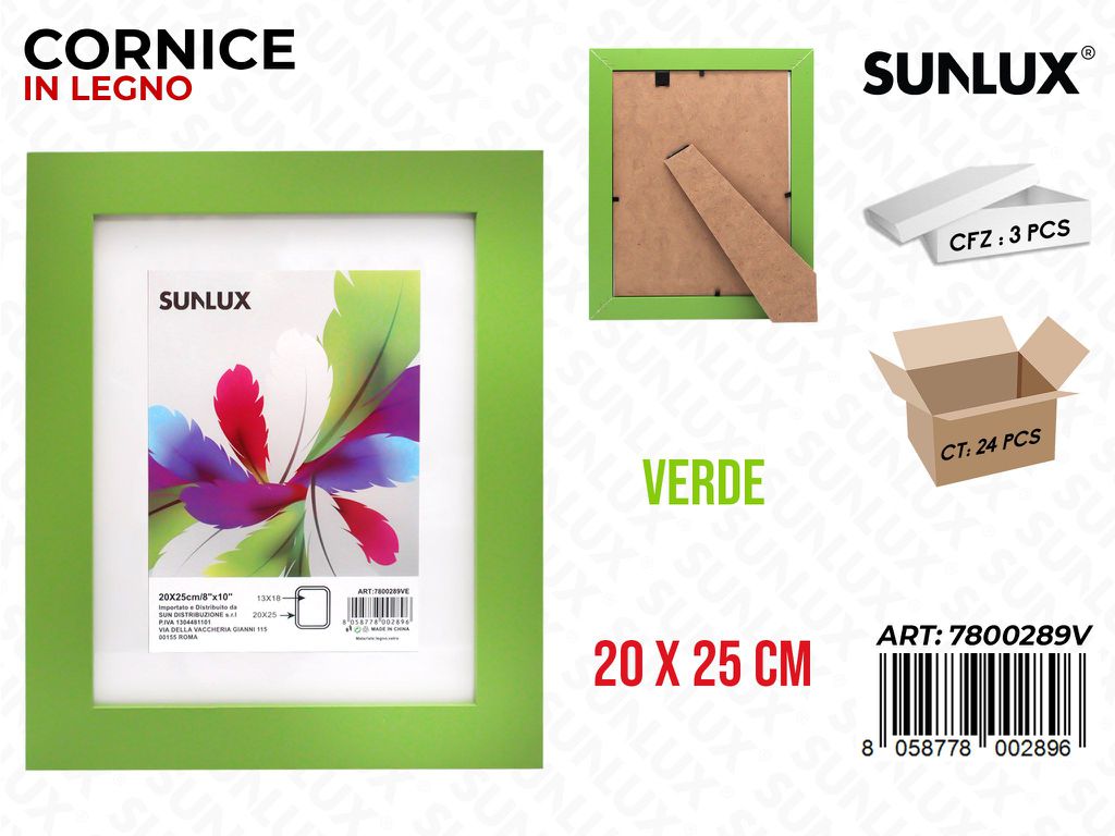 Cornice Portafoto Legno Verde 20*25CM