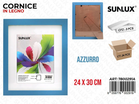 Cornice Portafoto Legno Azzurro 24*30CM