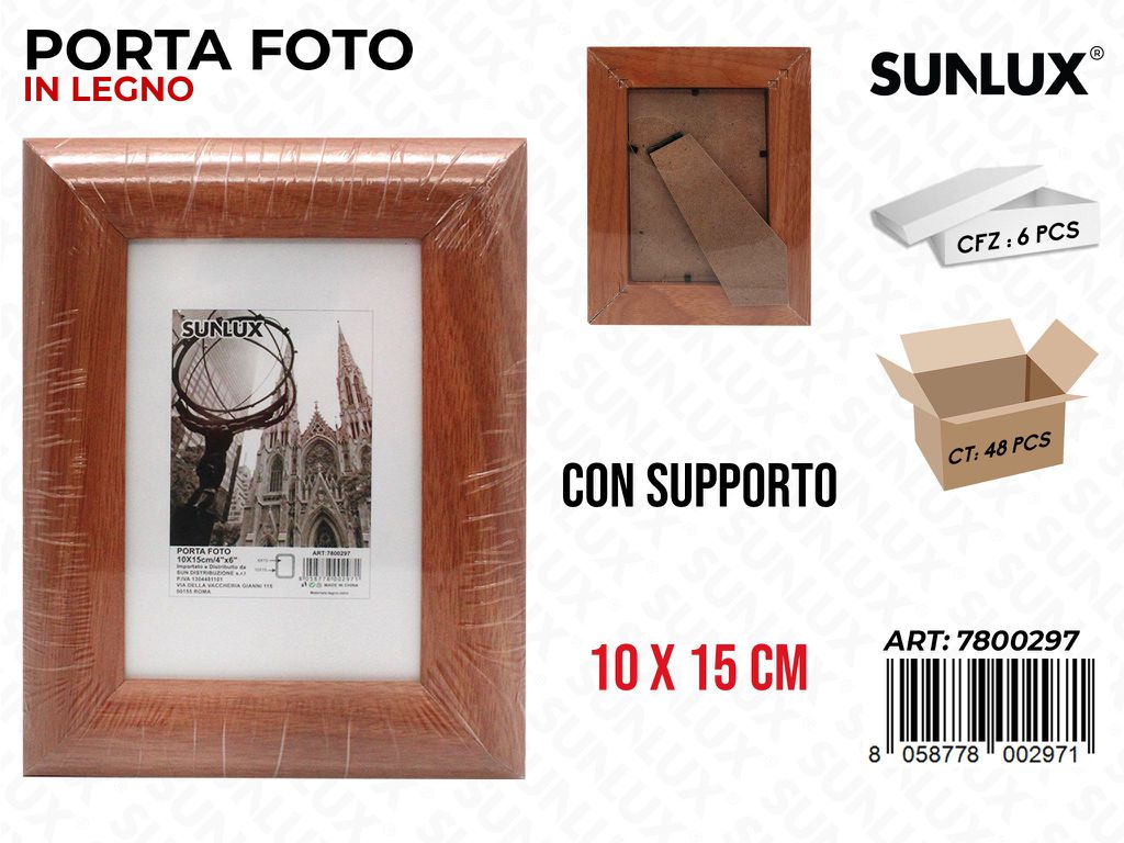 Cornice Portafoto Legno c/ Supp. 10*15CM