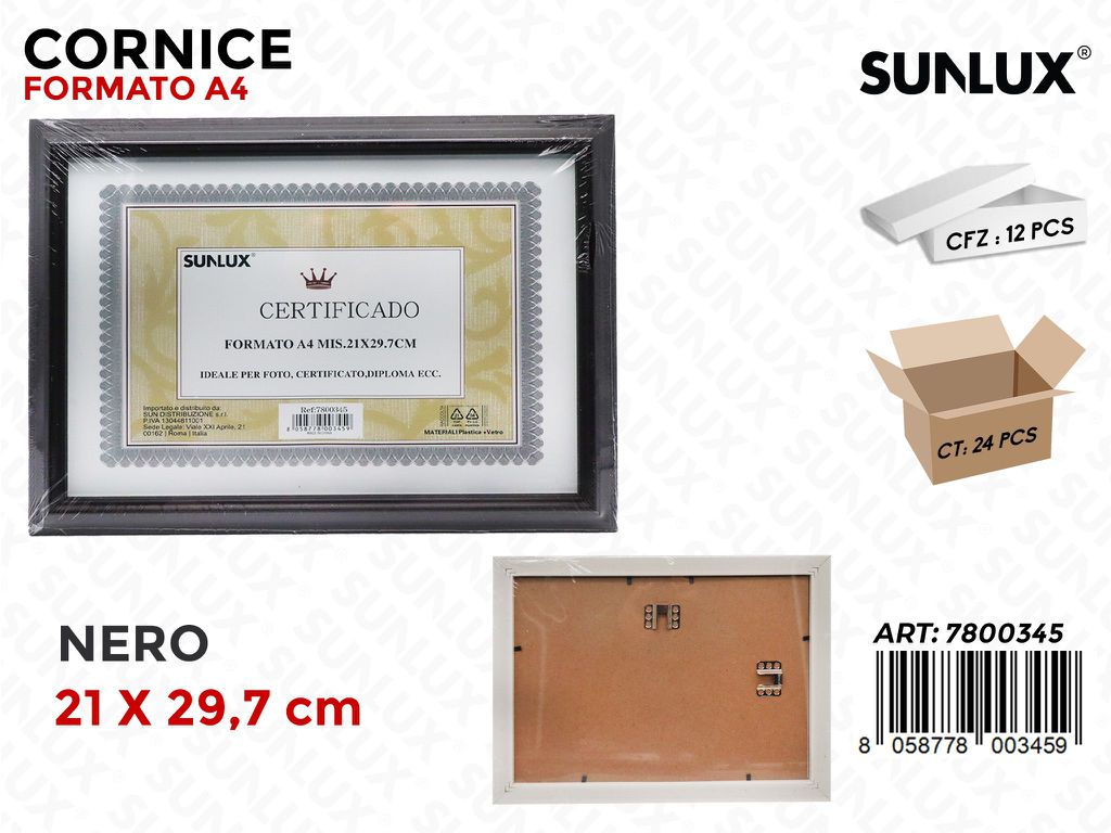 Cornice Porta Certificato 21*29.7 Cm