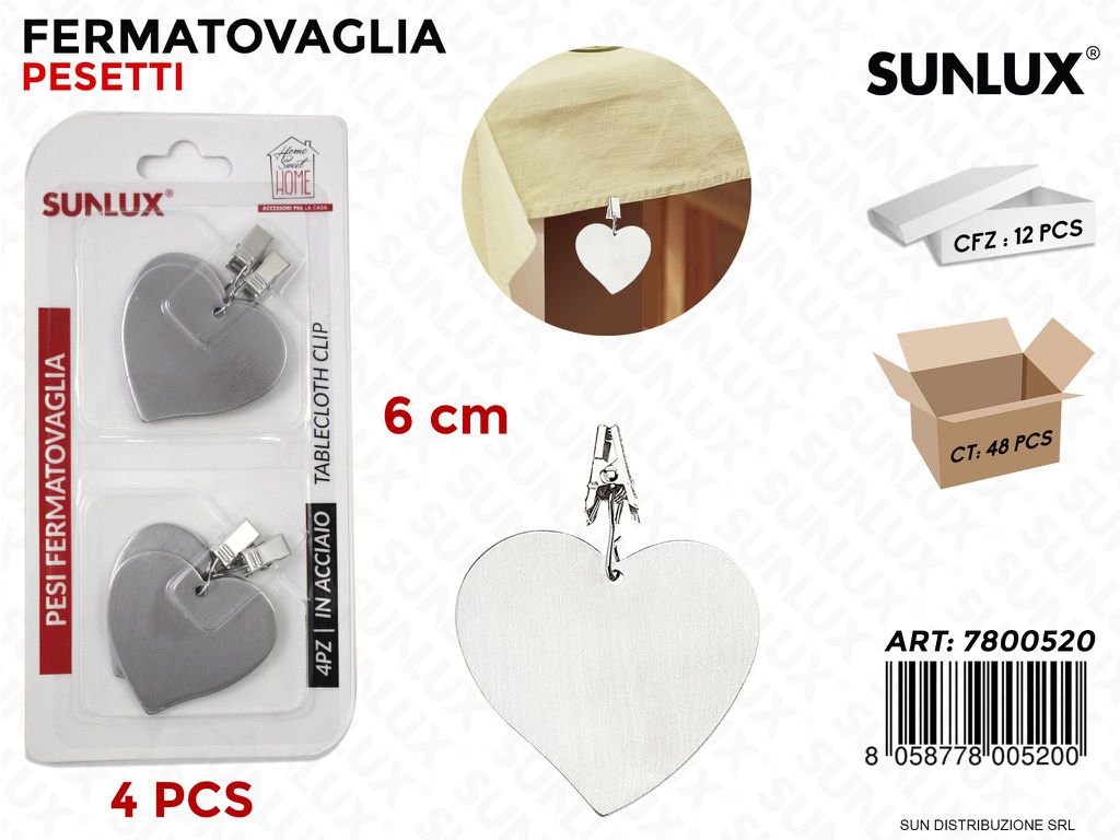 Fermatovaglia Pesetti Cuore 4PCS-6CM