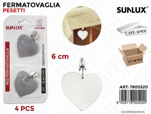Fermatovaglia Pesetti Cuore 4PCS-6CM