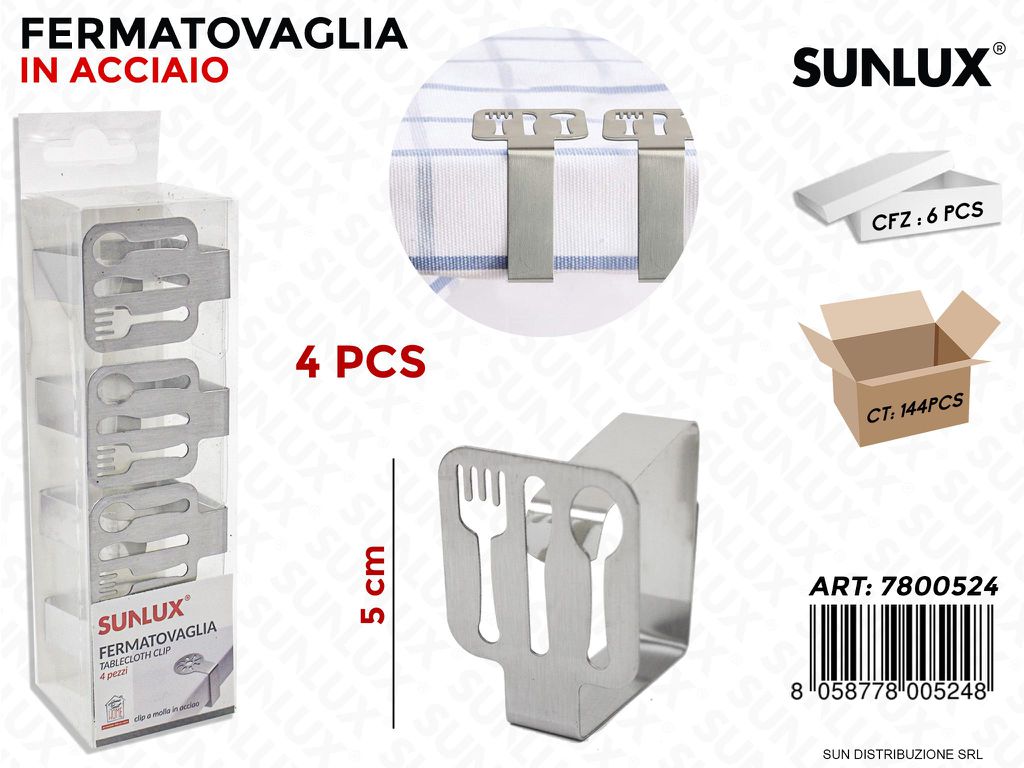 Fermatovaglia in Acciaio Posate 4PCS- 5CM
