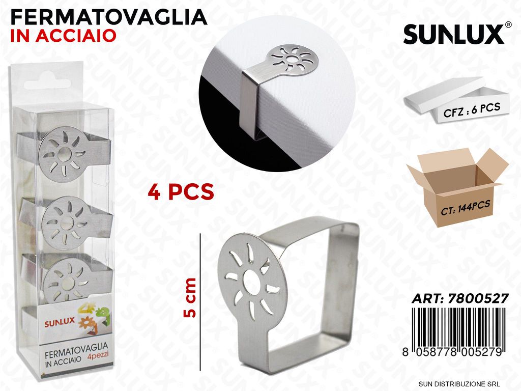 Fermatovaglia in Acciaio Sole 4PCS- 5CM