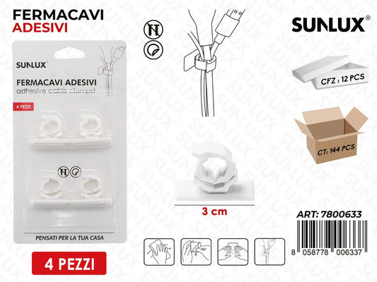 Sunlux Fermacavi Adv 4PCS 3CM / Pz da 12