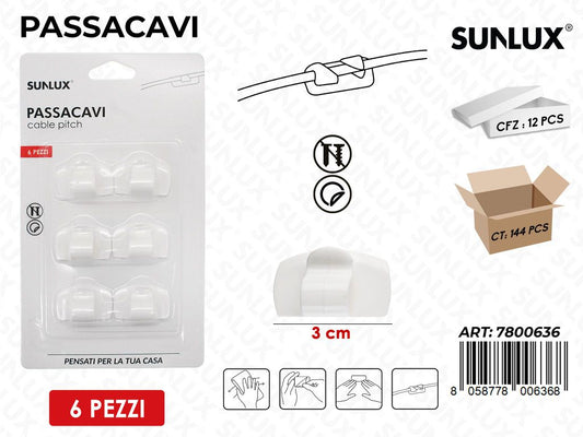 Sunlux Passacavi 6PCS 3CM / Pz da 12