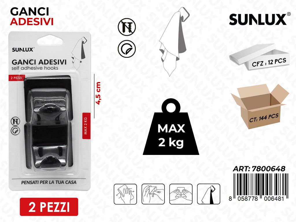 GANCI ADV 2PCS MAX 2KG 4.5CM / PZ DA 12**