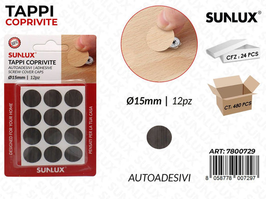 Sunlux Tappi Coprivite Autoadv D.15MM 12PCS