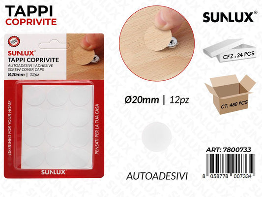 Sunlux Tappi Coprivite Autoadv D.20MM 12PCS