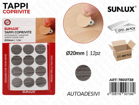 Sunlux Tappi Coprivite Autoadv D.20MM 12PCS