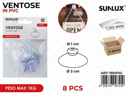 Sunlux Ventose Pvc 8PCS Max 1KG 1*3CM