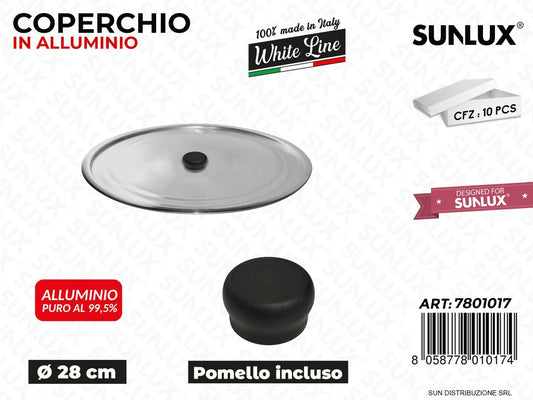 Coperchio in Alluminio c/ Pomello D.28CM