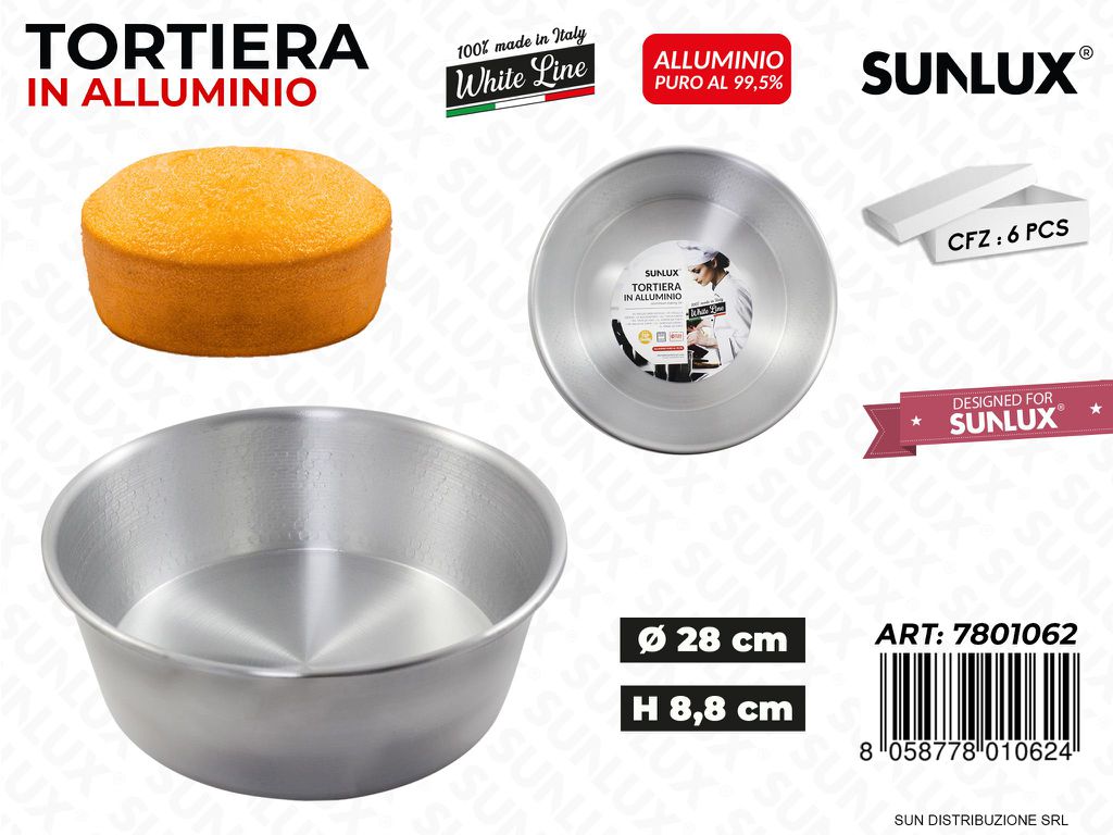 Tortiera Alta in Allum. White Line D.28*8.8CM