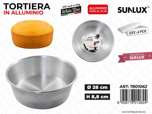 Tortiera Alta in Allum. White Line D.28*8.8CM