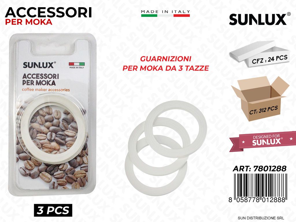 Guarnizioni per Moka 3TAZZAE 3PCS