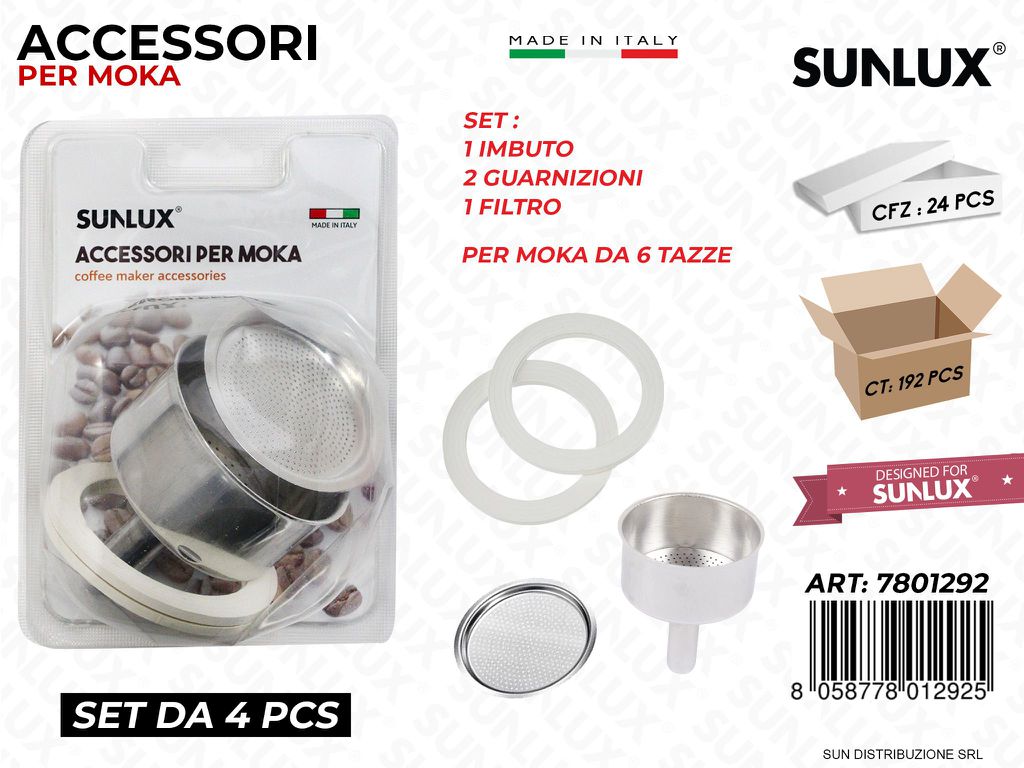 Tris Set per Moka da 6TAZZE 4PCS Ass.