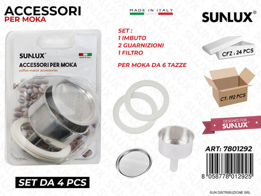 Tris Set per Moka da 6TAZZE 4PCS Ass.