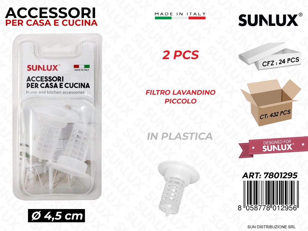 Filtro Lavandino Piccolo Plast. 2 Pcs D.4.5CM