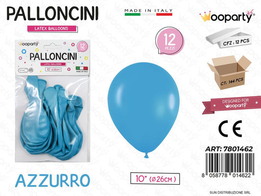 Palloncini Azzurro 10 D.26Cm 12Pcs