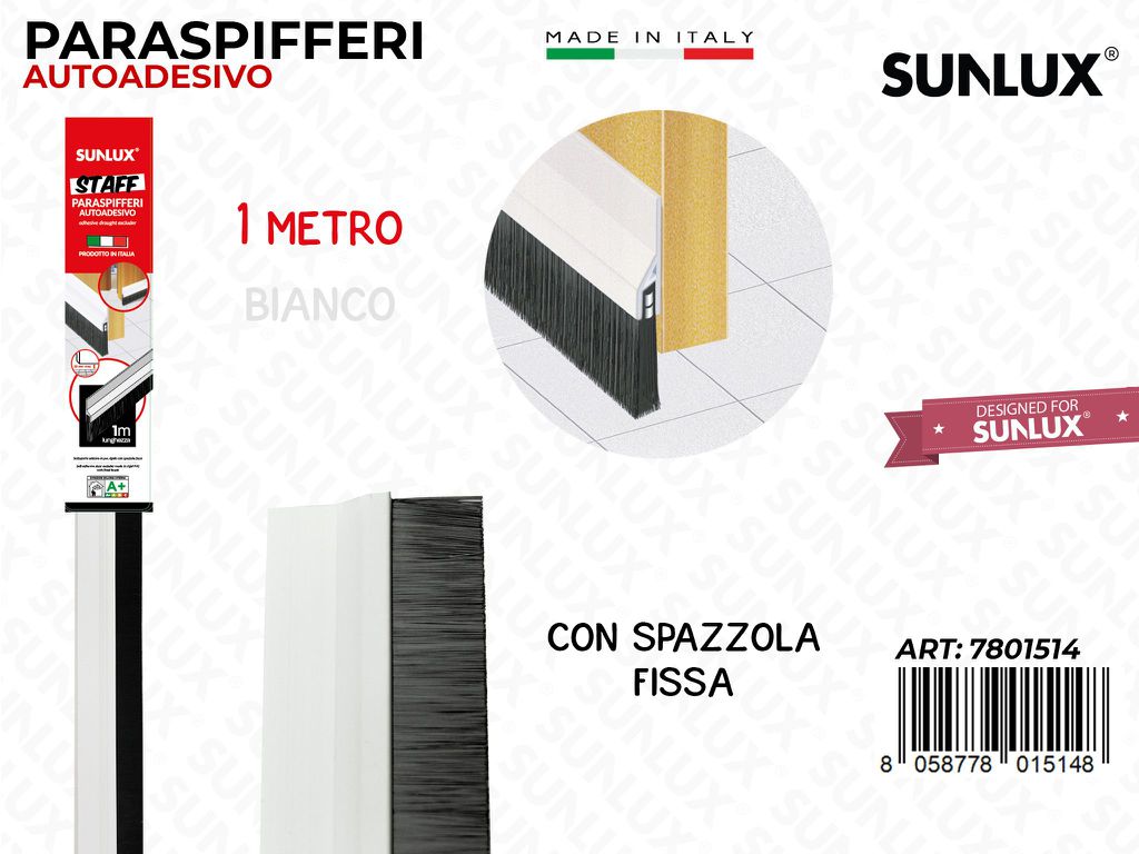 Paraspifferi Autoadv Porta Bianco 1MT / Pz da 25