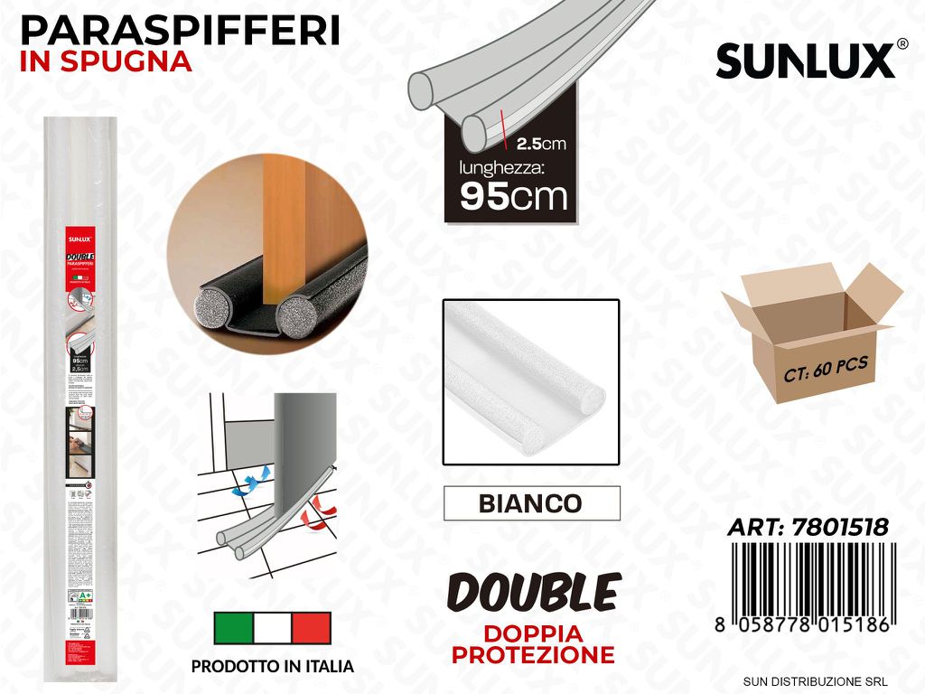 Paraspifferi Spugna Double Bianco 95CM / Pz da 60