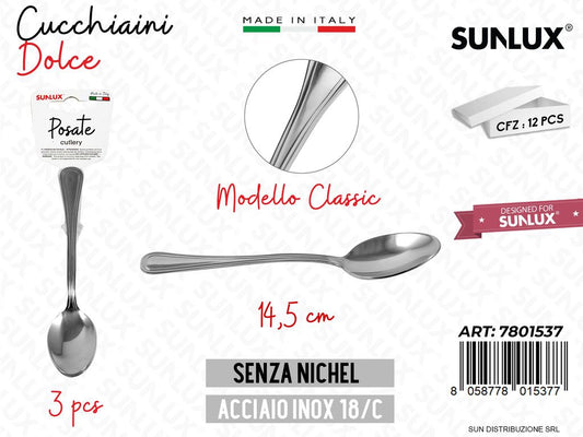 Cucchiaini Dolce Classic Inox 14.5CM 3PCS