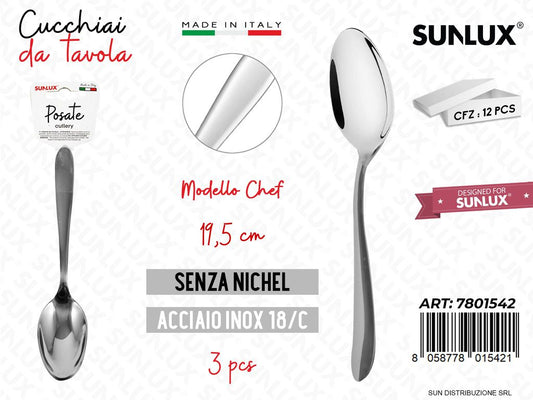 Cucchiai da Tavola Chef Inox 19.5CM 3PCS