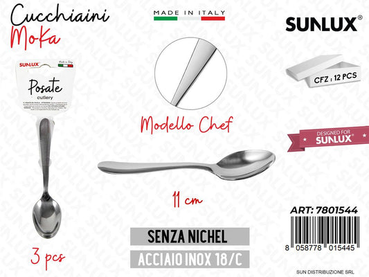 Cucchiaini Moka Inox 11CM 3PCS
