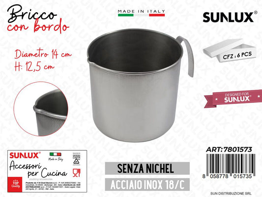 Bricco c/ Bordo Acciaio Inox D.14*12.5CM