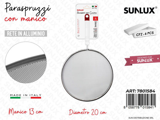 Paraspruzzi c/ Manico Rete Alluminio D.20CM